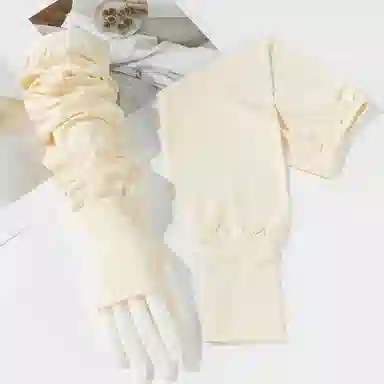 上海故事 冰丝遮阳出行护臂纯色简约冰感遮阳袖套户外骑行 锦纶 防晒袖 女款