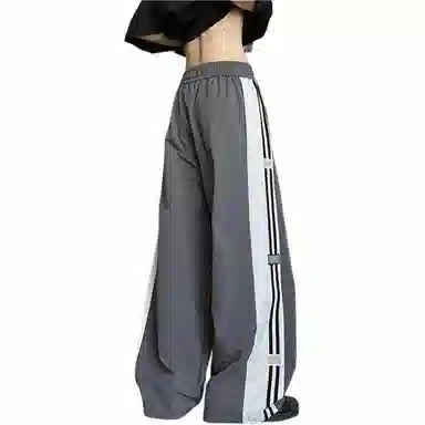 颂希尔 潮牌纯色美式高街宽松阔腿休闲裤 男女同款