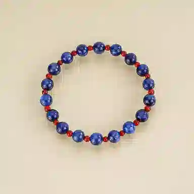 【吸金玄学】 指尖瑰宝 蒂奇亚实拍天然蓝晶石 新中式国风高级感文玩 女神出游必备显白单圈 玛瑙 手串 男女同款情侣款