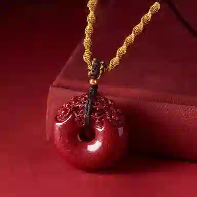 克兰茜 八方来财 紫宸瑞貔平安扣 新中式貔貅如意 轻奢高含量精致古典国潮 礼盒装 可调节 好运 再造辰砂朱砂 项链 女款