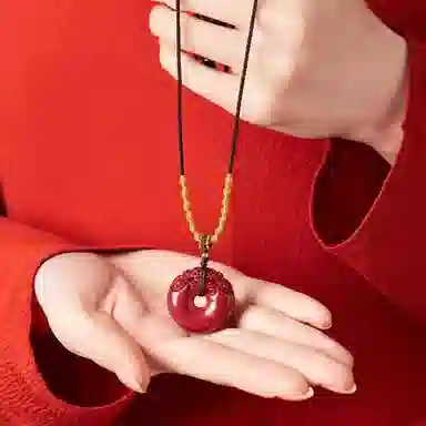 克兰茜 八方来财 紫宸瑞貔平安扣 新中式貔貅如意 轻奢高含量精致古典国潮 礼盒装 可调节 好运 再造辰砂朱砂 项链 女款