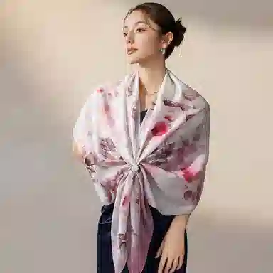 上海故事 丝墨新篇提花绫桑蚕丝礼盒装 披肩 女款