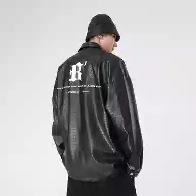 BJHG Crocodile Pattern PU Jacket