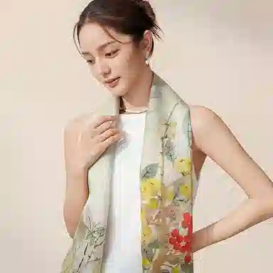 上海故事 丝墨新篇提花绫桑蚕丝礼盒装 披肩 女款