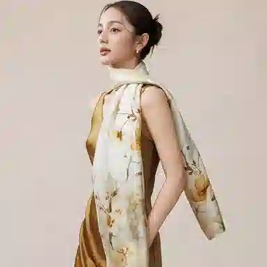 上海故事 丝墨新篇提花绫桑蚕丝礼盒装 披肩 女款