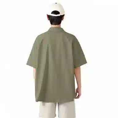 棉致 纯色休闲宽松基础简约轻薄滑爽垂感百搭通勤舒适柔软细腻短袖衬衫 男女同款