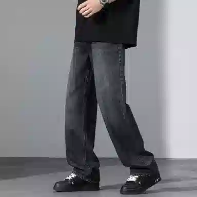 【dme】 美式潮流宽松休闲直筒中腰百搭阔腿牛仔裤 男女同款