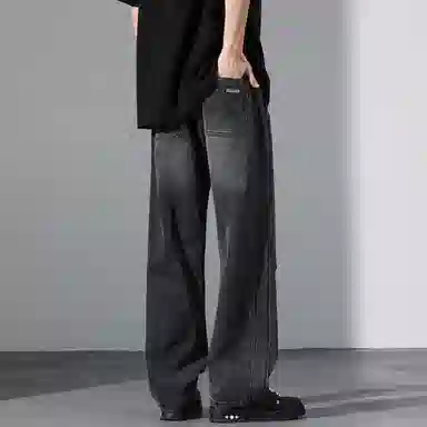 【dme】 美式潮流宽松休闲直筒中腰百搭阔腿牛仔裤 男女同款