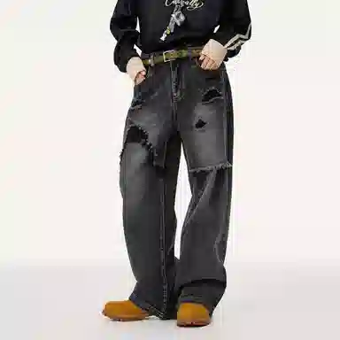 Mmlg Y2K Washed Black Jeans