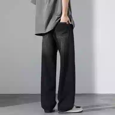 【dme】 美式潮流宽松休闲直筒中腰百搭阔腿牛仔裤 男女同款