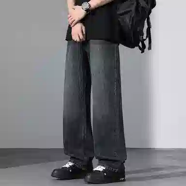 【dme】 美式潮流宽松休闲直筒中腰百搭阔腿牛仔裤 男女同款