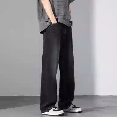 【dme】 美式潮流宽松休闲直筒中腰百搭阔腿牛仔裤 男女同款