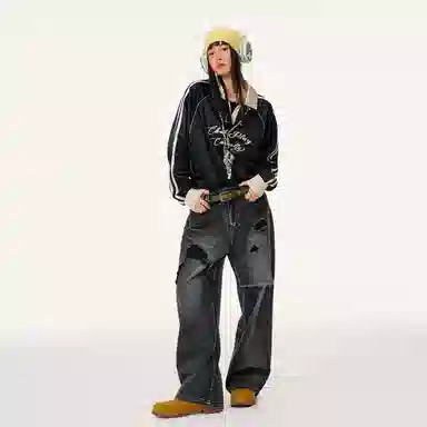 Mmlg Y2K Washed Black Jeans