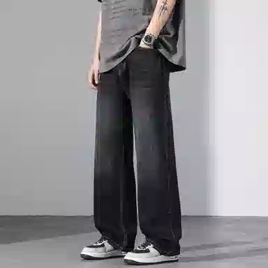 【dme】 美式潮流宽松休闲直筒中腰百搭阔腿牛仔裤 男女同款