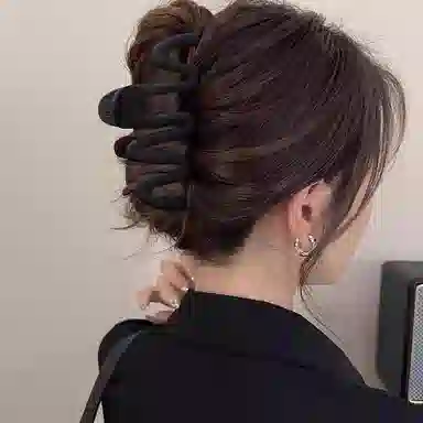 丹琴 高级感磨砂波浪形抓夹轻便发量多鲨鱼夹大号盘发后脑勺发饰 亚克力 发夹 女款