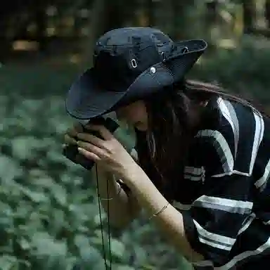 优幽兰 百搭休闲高级感大檐显脸小遮阳时尚小众设计感拼色户外登山帽防紫外线可调节 棉 防晒帽 男女同款情侣款