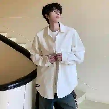 大卫贝肯 美式复古迷彩工装落肩袖翻领宽松牛仔外套 男女同款