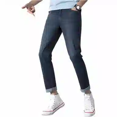 红豆 舒适纯色百搭牛仔裤 男款 深蓝