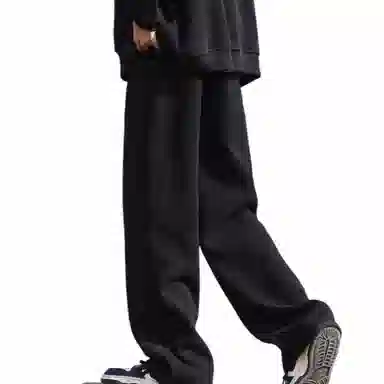 北极绒 美式高街宽松垂感百搭纯色直筒休闲裤 男款