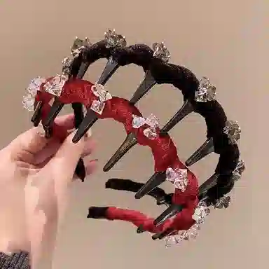 左欧 蓬松高颅顶带齿防滑波浪高级感时尚洋气显脸小头箍 布艺 发箍 女款