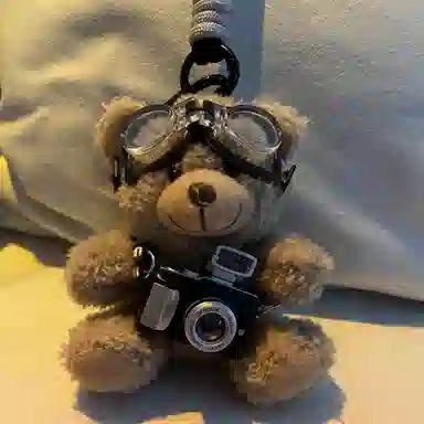Qiantu Cute Camera Bear Keychain