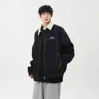 啄木鸟 美式撞色拼接印花宽松户外百搭休闲飞行员夹克外套 男女同款