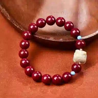 【平安喜乐】 指尖瑰宝 原创设计精雕细刻象牙果醒狮紫金砂 招财进宝时来运转本命年 #好运 高含量 朱砂 手串 女款