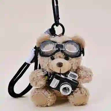 Qiantu Cute Camera Bear Keychain