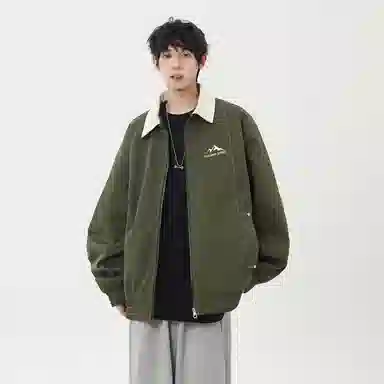 啄木鸟 美式撞色拼接印花宽松户外百搭休闲飞行员夹克外套 男女同款