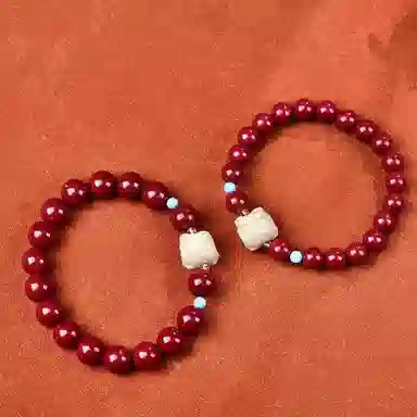 【平安喜乐】 指尖瑰宝 原创设计精雕细刻象牙果醒狮紫金砂 招财进宝时来运转本命年 #好运 高含量 朱砂 手串 女款