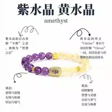 【做个富婆】 迎百宝 事业旺财气旺 好运 紫水晶 本命九紫离火运紫气东来智慧之石八方来财招财霸王财富之石手串 男女同款情侣款