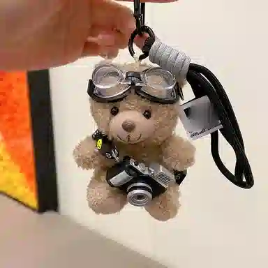 Qiantu Cute Camera Bear Keychain