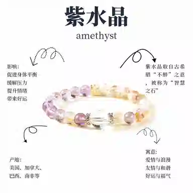 【旺财富*事业运】 迎百宝 紫气东来 本命年九紫离火运 日进斗金财源滚滚转运珠轻奢珠宝感日常百搭手饰 紫水晶 手串 男女同款情侣款