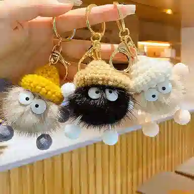 零界 时尚小煤球布偶 萌趣可爱动漫卡通挂饰 毛绒 挂件 男女同款情侣款