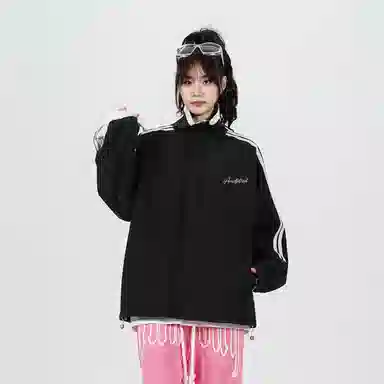 快鱼 美式高街复古风简约基础款宽松休闲山系户外防风防泼水时尚百搭飞行教练长袖外套夹克 男女同款