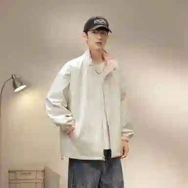 王者荣耀 鲁班七号星空梦想款 美式复古双面穿纯色街头潮流口袋户外登山旅游宽松休闲字母设计印花耐磨机能风通勤外套夹克 男女同款