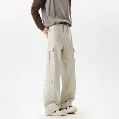 王者荣耀 鲁班七号星空梦想款 美式复古高街潮流工装多口袋设计宽松百搭日常校园青春通勤舒适柔软透气中腰经典直筒休闲裤 男女同款