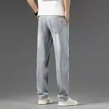 【dme】 宽松显瘦垂感休闲长裤莱赛尔直筒弹力牛仔裤 男女同款