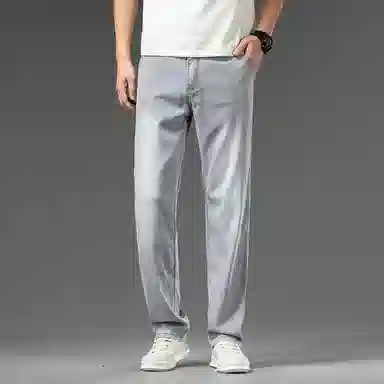 【dme】 宽松显瘦垂感休闲长裤莱赛尔直筒弹力牛仔裤 男女同款