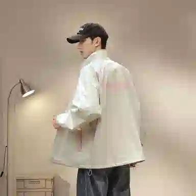 王者荣耀 鲁班七号星空梦想款 美式复古双面穿纯色街头潮流口袋户外登山旅游宽松休闲字母设计印花耐磨机能风通勤外套夹克 男女同款