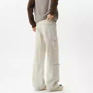 王者荣耀 鲁班七号星空梦想款 美式复古高街潮流工装多口袋设计宽松百搭日常校园青春通勤舒适柔软透气中腰经典直筒休闲裤 男女同款