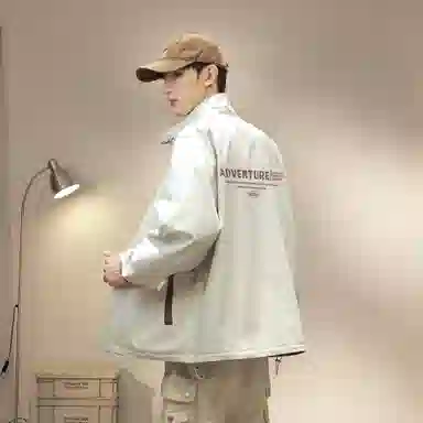 王者荣耀 鲁班七号星空梦想款 美式复古双面穿纯色街头潮流口袋户外登山旅游宽松休闲字母设计印花耐磨机能风通勤外套夹克 男女同款