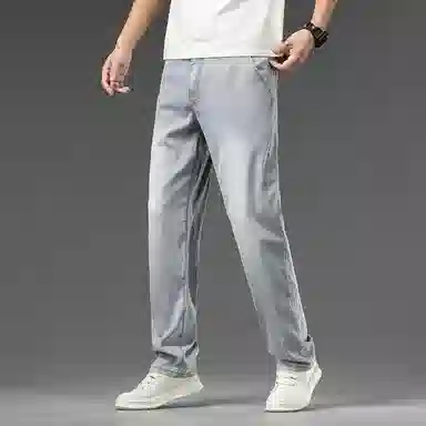 【dme】 宽松显瘦垂感休闲长裤莱赛尔直筒弹力牛仔裤 男女同款