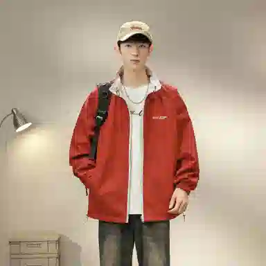 王者荣耀 鲁班七号星空梦想款 美式复古双面穿纯色街头潮流口袋户外登山旅游宽松休闲字母设计印花耐磨机能风通勤外套夹克 男女同款