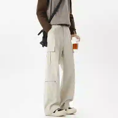 王者荣耀 鲁班七号星空梦想款 美式复古高街潮流工装多口袋设计宽松百搭日常校园青春通勤舒适柔软透气中腰经典直筒休闲裤 男女同款