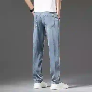 【dme】 宽松显瘦垂感休闲长裤莱赛尔直筒弹力牛仔裤 男女同款