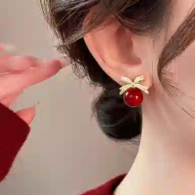 韵系 轻奢小众安可拉红 铜镀金 耳环 女款