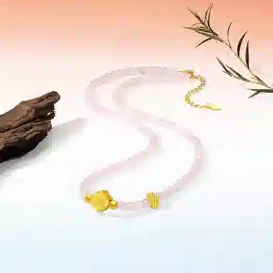 潮宏基 花韵 国风 水晶 玉石项链 女款