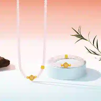 潮宏基 花韵 国风 水晶 玉石项链 女款