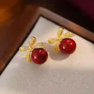 韵系 轻奢小众安可拉红 铜镀金 耳环 女款